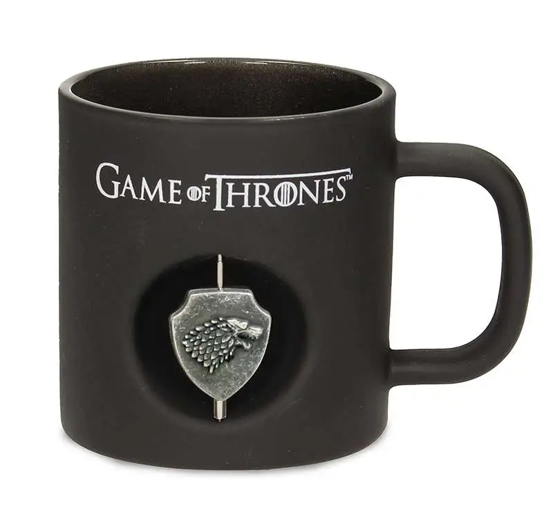 Mug game of t stark spin logo blck cryst